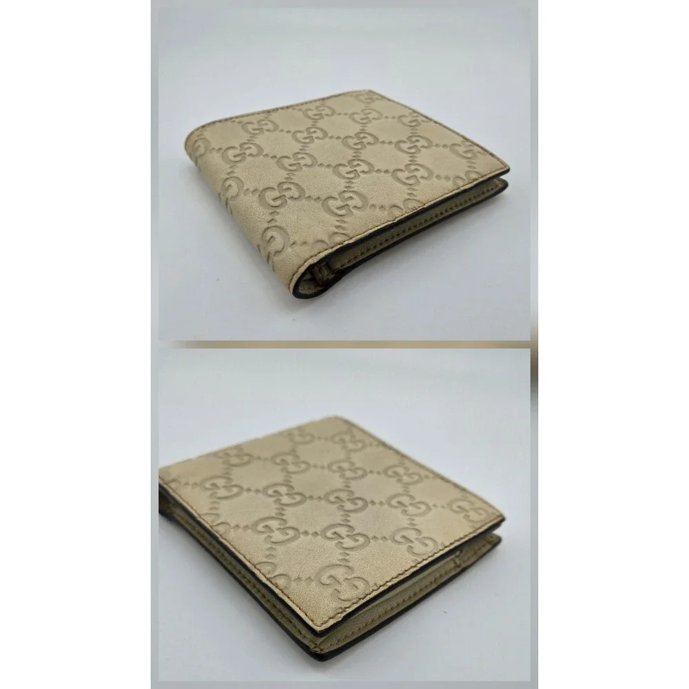 Gucci Guccissima Leather Bifold Wallet Beige Monogram 146223-0416 Mens